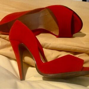 Liliana Lipstick Red Peep-Toe D'Orsay
High Heel Pumps 7.5